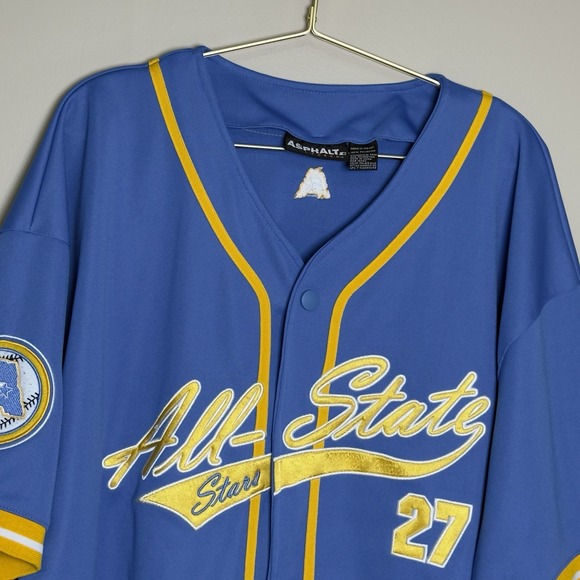 Starter ASPHALT LEGENDS All-State Stars 27 Stitched Baseball Jersey Blue/Gold XL - Picture 2 of 16
